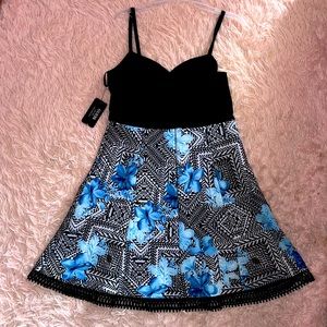 Guess blue flared dress 8 NWT